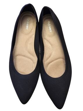 Old Navy Black Pointed Knit Ballet Flats